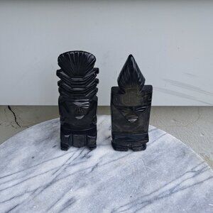 Vintage Mayan Statue Pair